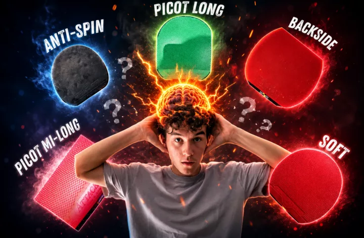 🏓 Picots, Anti-spin, Backside : Le guide ultime des revêtements au tennis de table !